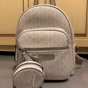 Guess Cream Backpack with Coin Pouch